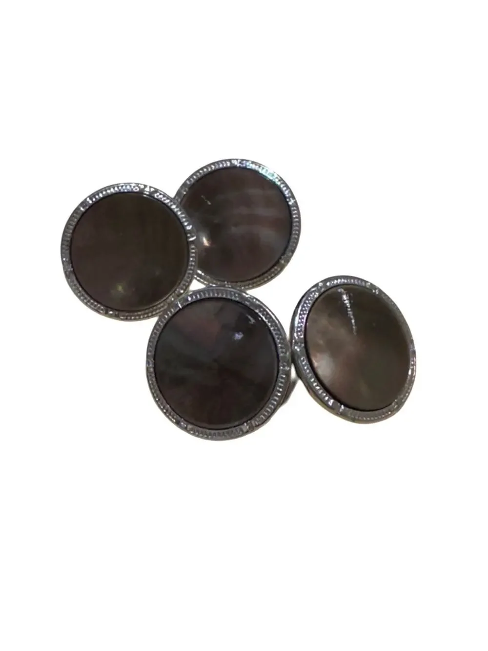 Vintage Grey Mother of Pearl Hickok Chain Cuff Links Cufflinks